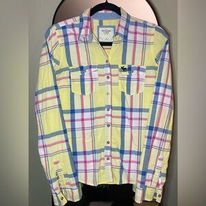 Abercrombie & Fitch Yellow Plaid Shirt